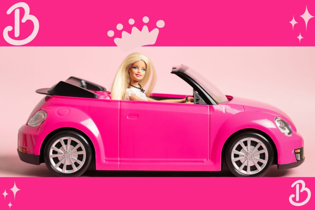 Barbie driving her car