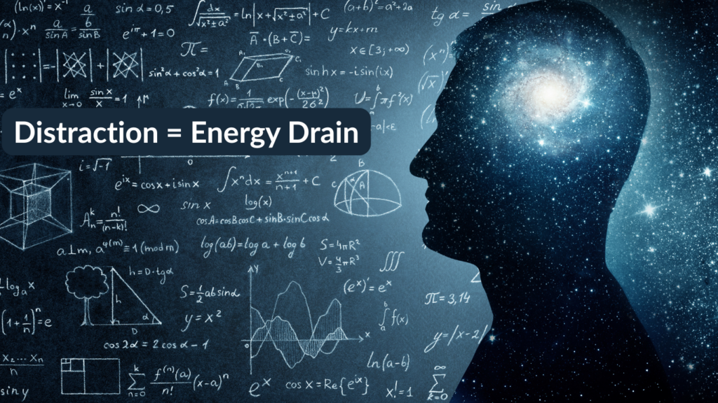 distraction formula on board with mind on head