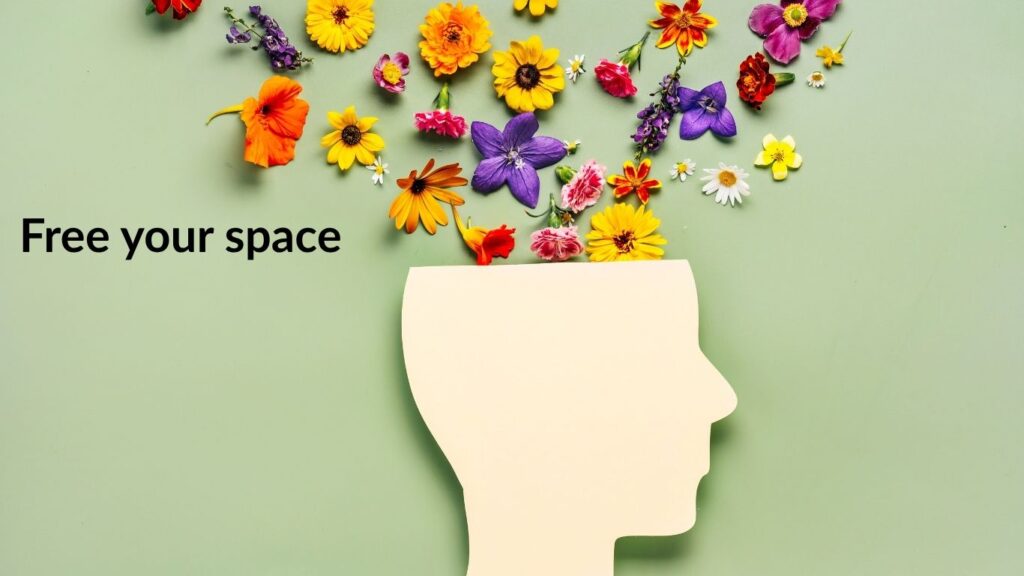 spring cleaning to declutter and free up space in the head, flowers coming out